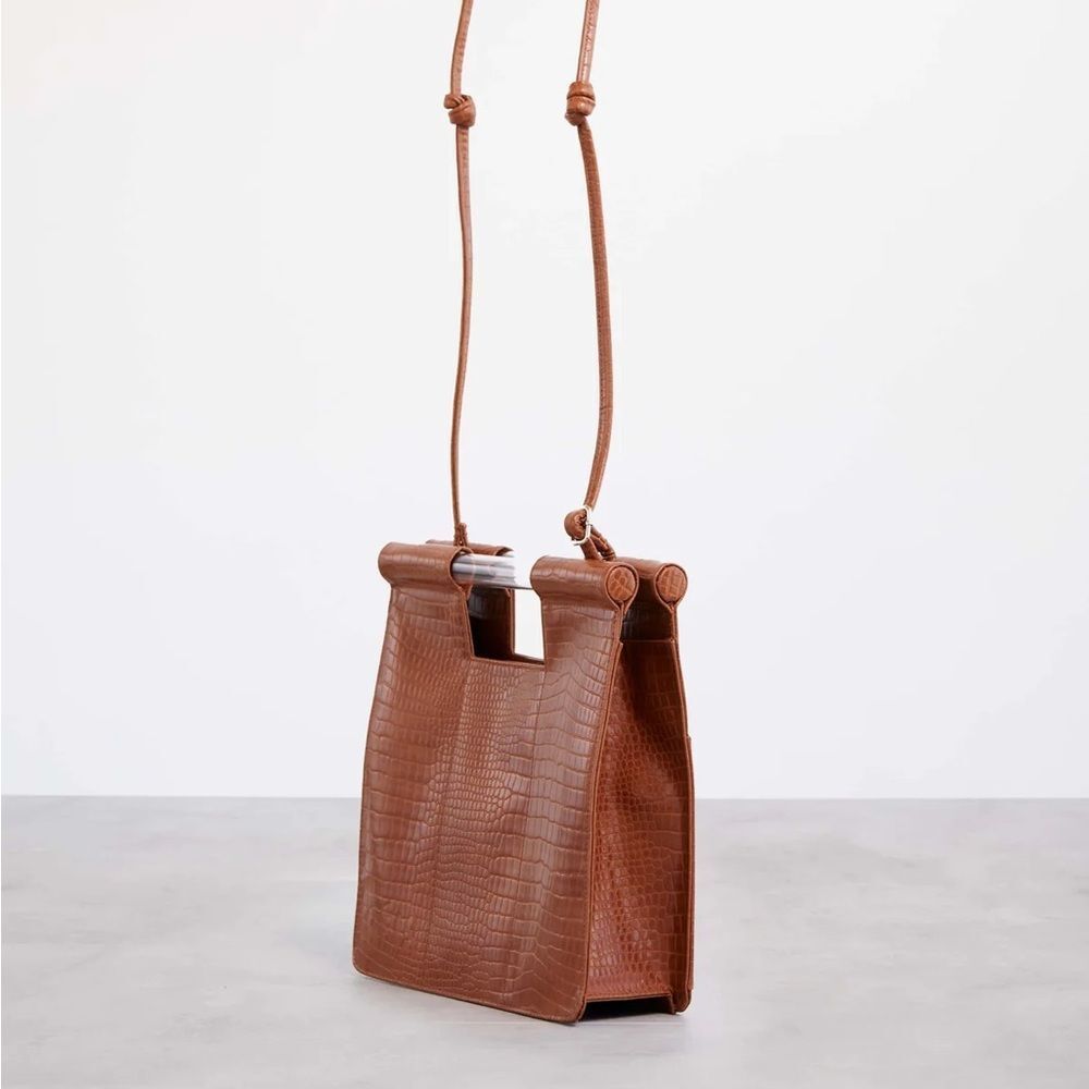 BEIS Crossbody Cognac Croc Bag - Picture 12 of 12